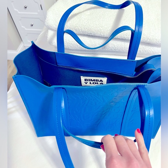 π Bimba y Lola Blue Large Shopper Tote / NWT - Picture 5 of 13